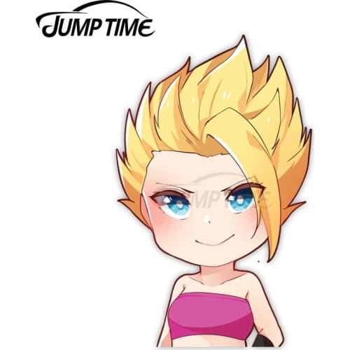 Jump Time 13 x 7.6cm Cute Girl Car Decor Caulifla Anime Avatar Car Accessories Laptop Camper Waterproof Vinyl Car Stickers