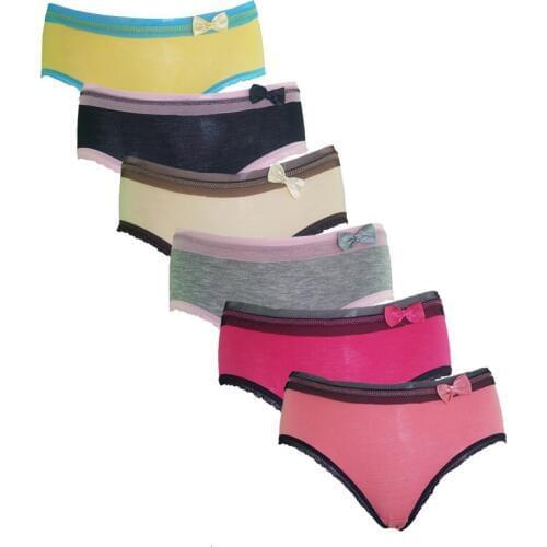 New everyday bamboo fiber bow Sexy cozy comfortable Lace Briefs thongs Underwear Lingerie for women 86669-1