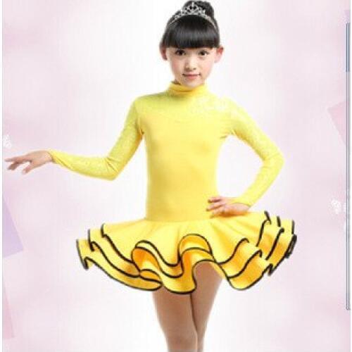 New fall and winter clothes and childrens dance clothing girls long-sleeved suit childrens Latin dance clothes