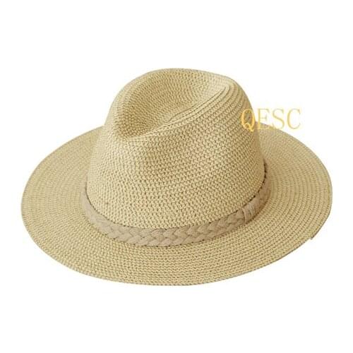 NEW Camel beige Unisex Fashion straw hats summer hats beach hats. 59cm.FREE SHIPPING