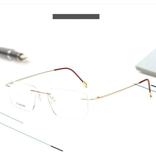 Eyeglasses New Arrivals Titanium Material Ultralight Rimless Women Men Business Optical Frames JDA3072