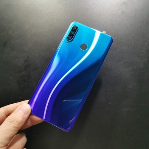 Original New For Huawei P30 Lite With Camera Lens Back Cover Housing Case Rear Battery Cover Rear Door Housing Repair Parts