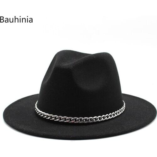 Autumn Winter New Casual fashion Men Women Fedora Hat With Belt Wide Brim Hat Panama Hat Outdoor Travel Hat Pop Adult Hat