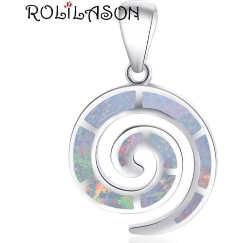 925 sterling silver Curved shape white fire Opal Silver Necklace Pendants for girl fashion jewelry SP48