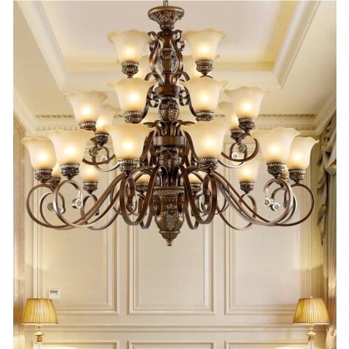 Luxury Long Large Stair Modern Chandelier Lustres Candle D130cm H100cm 24L for Hotel Project Restaurant Lustres Home Decoration