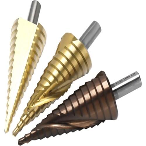 4-12mm 4-20mm 4-32mmHSS Step Hole Saw Drill Bit straight Groove step drill bits Stainless steel hole cutter core drill