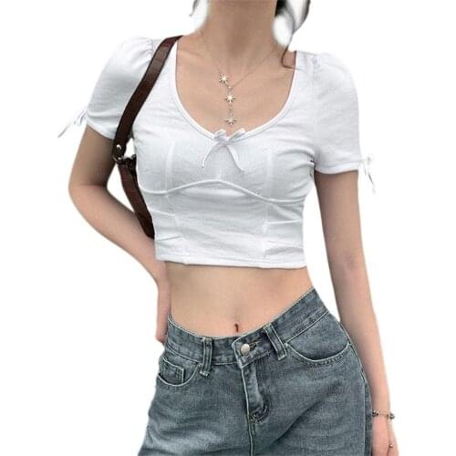 Женские укороченные футболки THINKTHENDO China At AliExpress