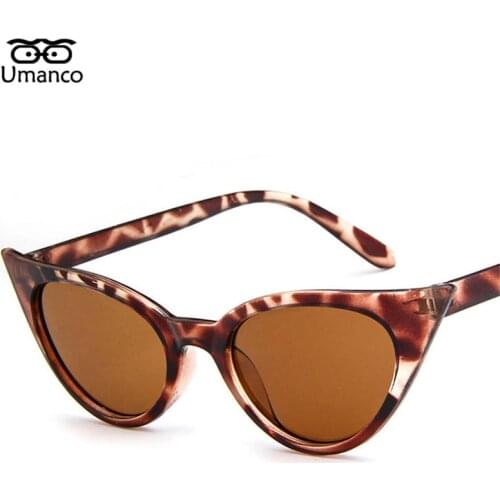 Umanco 2021 New Vintage Cat Eye Sunglasses For Women Men PC Frame AC Lens Fashion Designer Brand Beach Travel Accessories Gifts