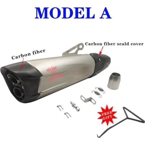 Universal Motorcycle Carbon fiber exhaust muffler exhaust for Z800 Z900 Z1000 K8 ER6N FZ1 120 MT10 R1 R6 R3