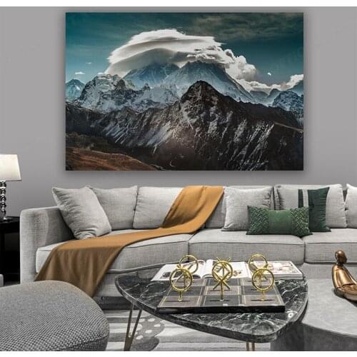 Great himalaya mountains peak scenery cloud sky nature landscape living room home decor wall art poster