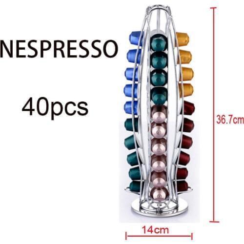 Nespresso 40 Capsules Cup Revolving Rotating Stand Tower Coffee Pod Holder For 40pcs Nespresso Coffee Capsules Free Shipping