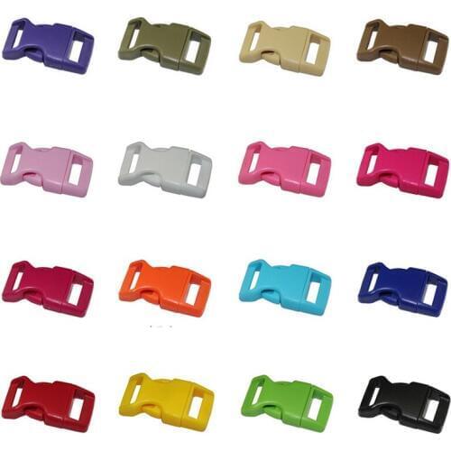 XUNZHE 2Pcs 25mm Color plastic buckle Side Release Buckle Curved Parachute Paracord Bracelet DIY Dog Collar Webbing Outdoor camp