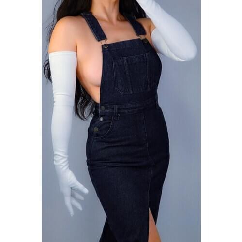 Suede Leather Gloves 70cm Extra Long Faux Leather 28" 70cm Imitation Deerskin Pure White Women Gloves Listing WJP45