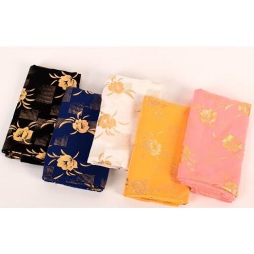 Pearl Chiffon Gold Floral Headband with Light Long Scarf Shawl Headband