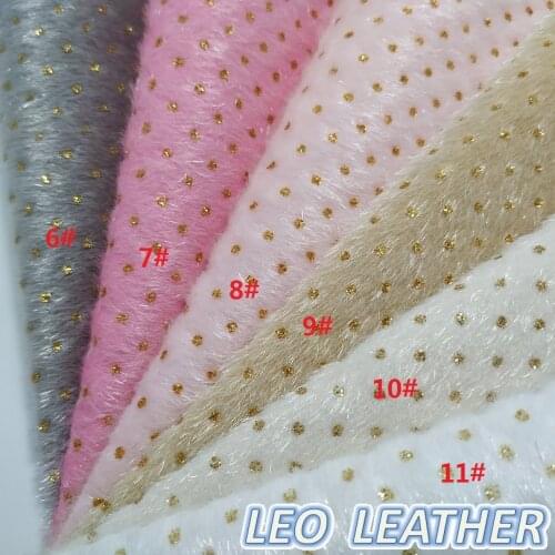 1PCS 21X29CM Immitation cow leather Fabric With Gold Dots For DIY Accessories GM3249B