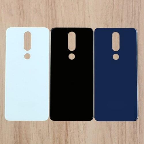 100% glass for Nokia X5 2018 Battery Cover Back Housing Case For Nokia X5 2018 Rear Door Glass Panel 5.1 Plus Battery Cover