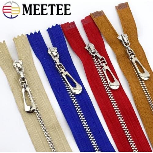 20pcs 15/18/20/25/30cm Close-End 3# Metal Zipper DIY Silver Tooth Coat Decoration Zip Garment Sewing Material ZA097