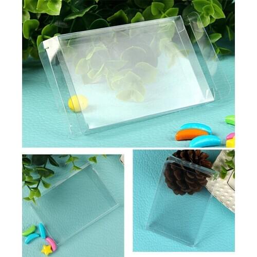300pcs 1*6*8.5cm Wedding PVC Box Clear Gift Craft Cosmetic Display Box Small Jewelry Packing Holder Transparent Plastic Box