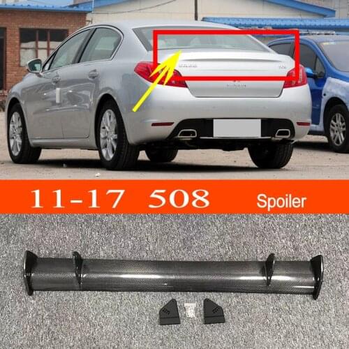 508 11-17 Real Carbon Fiber GT-style Car-styling Sporty Rear Trunk Wing Spoiler for Peugeot 508 Sedan 2011-2017
