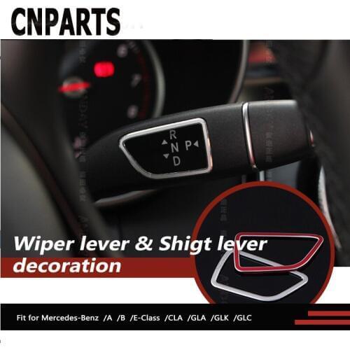CNPARTS For Mercedes W212 W213 W176 W246 C117 X253 A B E GLA GLK CLA GLC AMG Car Stickers Wiper Lever Shift Frame Accessories