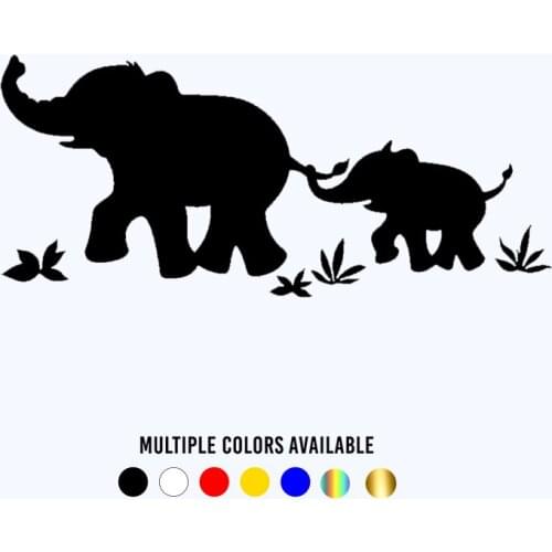 CK20821# Die-Cut Elephant Mom & Baby Vinyl Decal Car Sticker Waterproof Auto Decors on Bumper Window Laptop