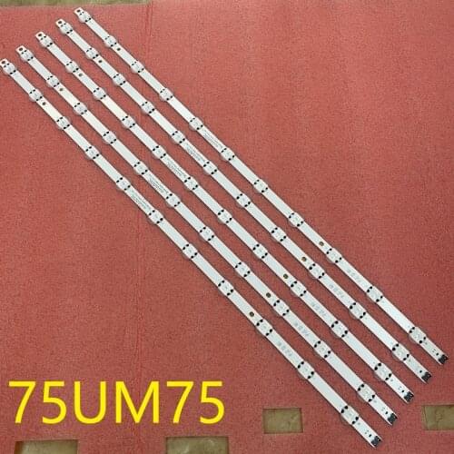 Kit 5pcs 11LED 834mm LED bar For LG 75UN7070PUC 75UN7070 EAV64993201 SSC_Y19.5_TRIDENT_75UM75_BOE