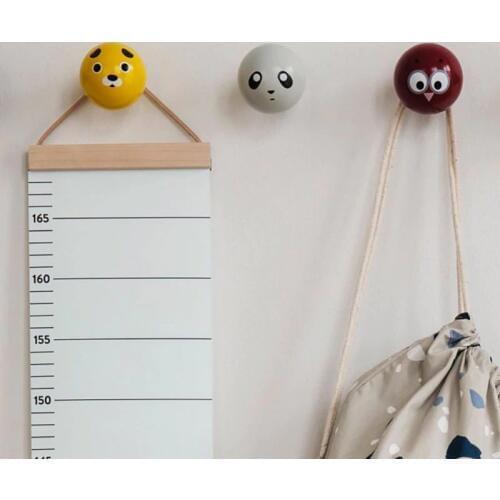 New Decorative Height Growth Chart Hanging Wood Frame Fabric Canvas Height Measurement Ruler For Children Height Record