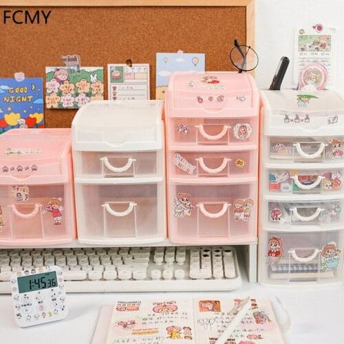 Office Desk Multi-layer Storage Box Plastic Drawer Storage Cabinet File Debris Storage Box Cosmetic Container Home Office Case