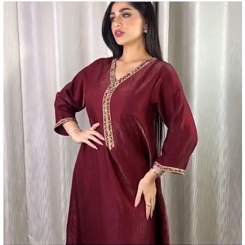 Muslim 2021 Dress Fashion Abayas for Women Turkey Caftan Marocain Vestido Femenino Dashiki Eid African Crystal Shiny Long Dress