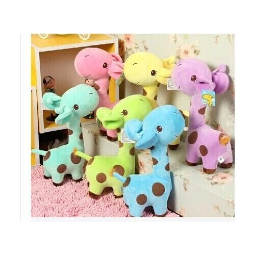 Stuffed animal 18cm giraffe plush toy doll one set / 6 pieces birthday gift w2493