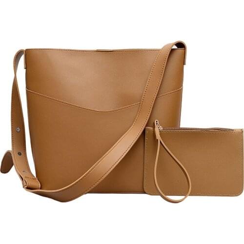 New 2pcs/Set High Quality Ladies Handbags Female PU Leather Shoulder Messenger Bags Women Wallet Bags Tote Bag