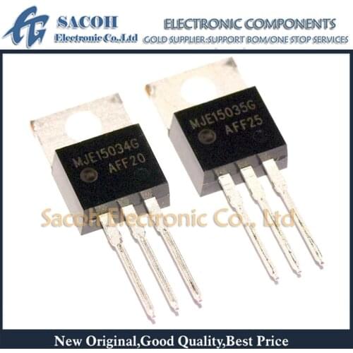New copy 10Pairs(20PCS)/Lot MJE15034G MJE15034 + MJE15035G MJE15035 TO-220 4A 350V Complementary Silicon Power Transistor