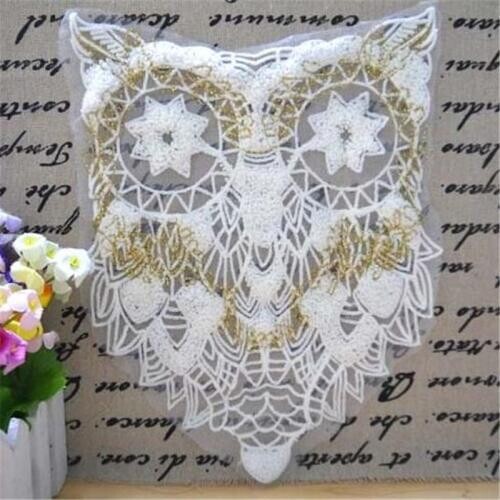 Clothing diy embroidery patch deal with it 30cm sweet owl birds biker patches for clothes flower stickers fabric free shipping