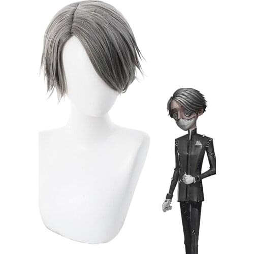 Game Identity V Cosplay Wig Embalmer Aesop Carl Role Play Wigs Synthetic Hair Halloween Party Performance Costume Wig+Wig Cap