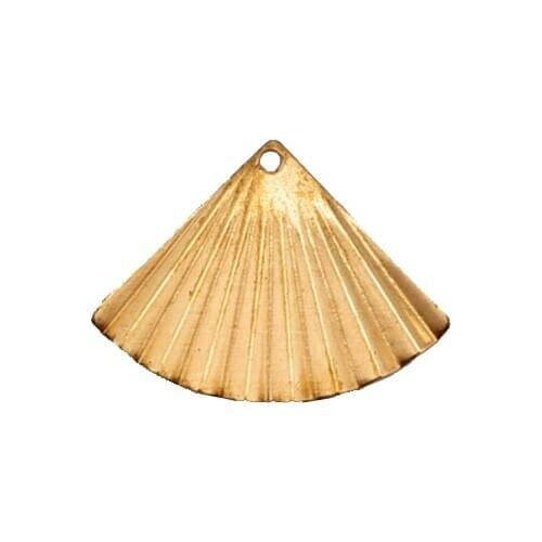 50pcs brass pendants, single-hole shell-shaped fan-shaped with earring pendants DIY handmade jewelry accessories