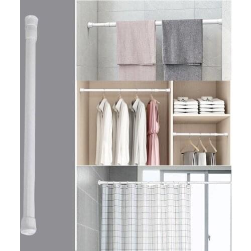 Adjustable Curtain Telescopic Pole Multi Purpose Bathroom Shower Spring Extendable Sticks Household Badroom Loaded Hanger
