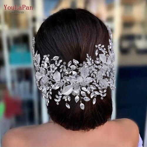 YouLaPan HP391 Luxury Wedding Hair Pieces Headband Rhinestone Wedding Tiara Wedding Hair Jewelry Bride Crown Gifts Hair Tiaras