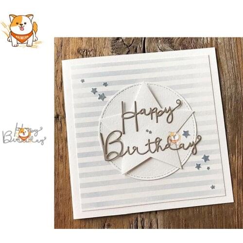 Happy birthday Words Metal Cutting Dies Mold Scrapbooking Stencil DIY Embossing Craft Die Cuts Card Making New Dies For 2020