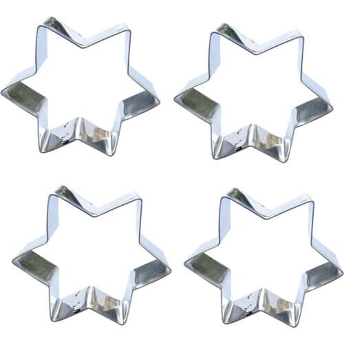 Six corner mini star shape 4 piece biscuit cutting molds, baking tools, cake decorating soft candy tools