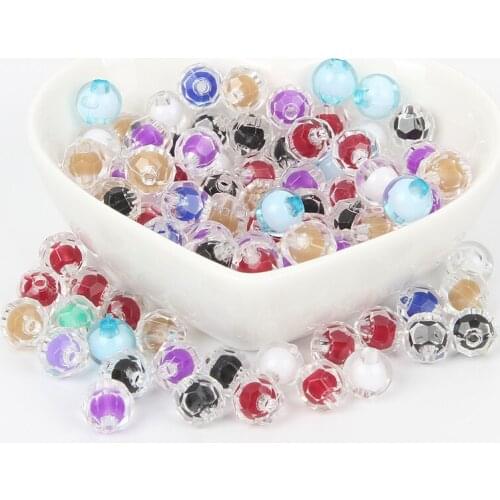 Mixed Round Faceted Acrylic Beads Charm Loose Spacer Beads For Jewelry Making DIY Needlework Bracelet Accessories