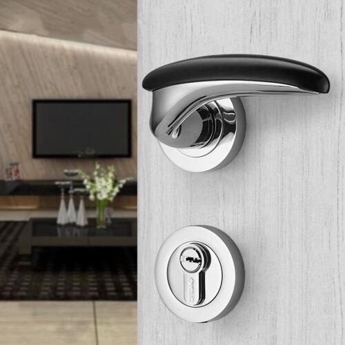 Modern Fashion Split universal silent mechanical interior door lock silver bright chrome white black bedroon wooden door lock