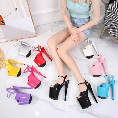 20CM Concise Pole dance shoes High heels Platform Sexy Show stripper heels Models Party Fashion Elegant Platform Nightclub New