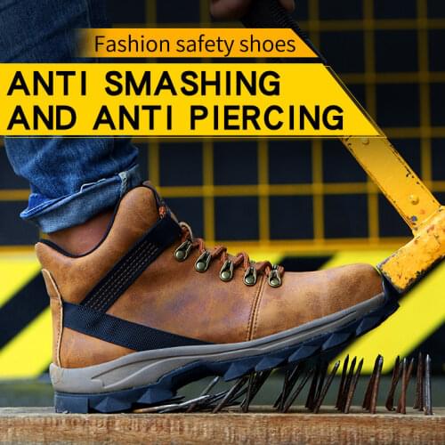 Men Women High-Top Safety Shoes Steel Toe Indestructible labor Boots Anti-smashing and wear-resistant Stab-resistant Shoes