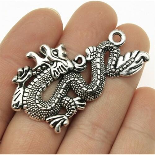 WYSIWYG 4pcs 54x33mm Chinese Dragon Pendant Chinese Dragon Pendants For Jewelry Making Chinese Dragon Charm
