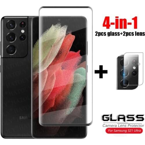 For Glass Samsung Galaxy S21 Ultra Tempered Glass 3D Full Curved Cover Glass For Samsung S21 Ultra 5G HD Phone Screen Protector