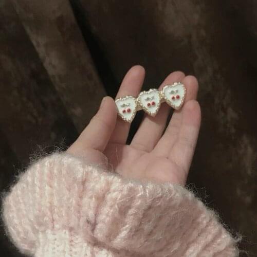 Net red ins wind day soft sister girl heart red small cherry side clip hair clip Liu Hai clip