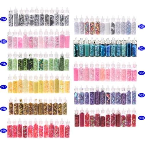 12 Bottle/Set Manicure Sequins DIY Nail Beauty Filling Tools Multi Functional Art Glitter Powder Decoration Epoxy Resin Crafts