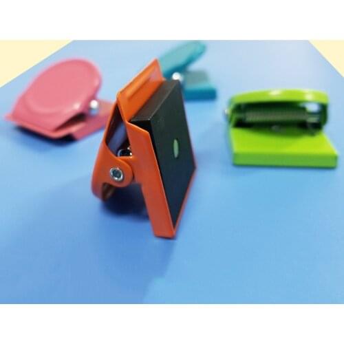 12pcs Colorful Metal Clips Magnetic Clips Refrigerator Magnets Memo Note Clips Food Clips for Office School Home (Green + Orange