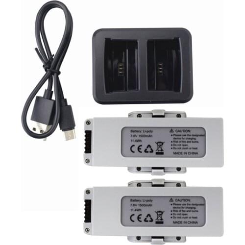 2S 7.6V 1500mah Lipo Battery with 2in1 Charger for HS510 F30 RC Brushless Folding Drone Quadcopter Frame Kit Accessories