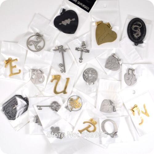 5x random mix Stainless Steel Pendant Fashion jewelry leftover stock Wholesale